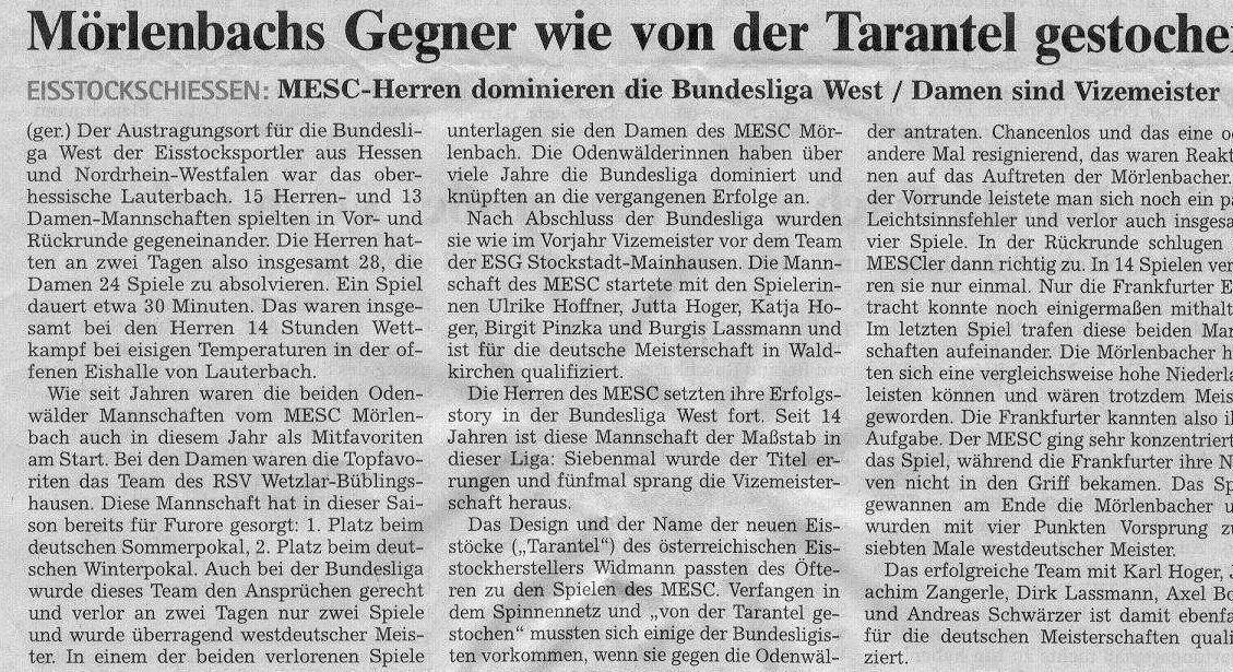 Zeitungsartikel Bundesliga 2003